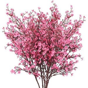 6 Bundles Artificial Flowers Gypsophila Bouquets Pink Valentine's Day Floral